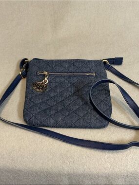 Tommy Hilfiger Quilted Navy Crossbody with Gold Charm